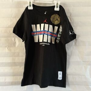 Nike Michael Jordan DJ Khaled Asahd T-Shirt Youth 7 Black Short Sleeve